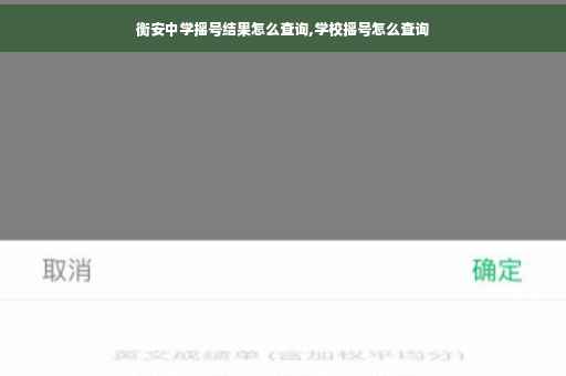 衡安中学摇号结果怎么查询,学校摇号怎么查询