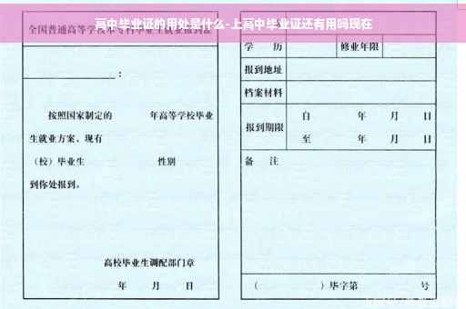 高中毕业证的用处是什么-上高中毕业证还有用吗现在