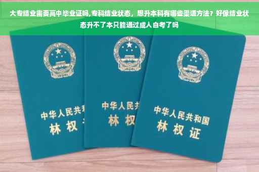 大专结业需要高中毕业证吗,专科结业状态，想升本科有哪些渠道方法？好像结业状态升不了本只能通过成人自考了吗