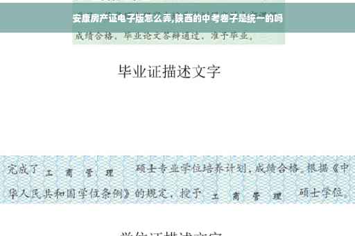 安康房产证电子版怎么弄,陕西的中考卷子是统一的吗