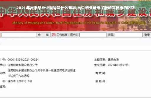 2021年高中毕业证编号是什么意思,高中毕业证电子版和实体版的区别