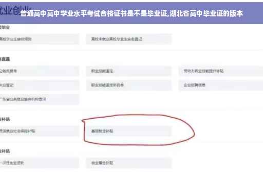 普通高中高中学业水平考试合格证书是不是毕业证,湖北省高中毕业证的版本