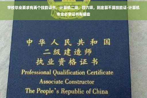 学校毕业要求有两个技能证书，计算机二级，四六级，到底算不算技能证-计算机专业必拿证书有哪些