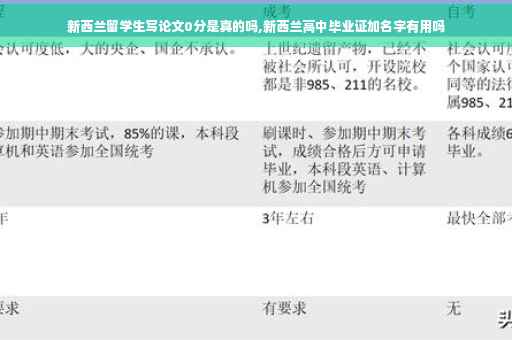 新西兰留学生写论文0分是真的吗,新西兰高中毕业证加名字有用吗