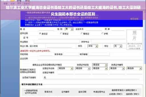 哈尔滨工业大学威海毕业证书是哈工大的证书还是哈工大威海的证书,哈工大深圳研究生院和本部毕业证的区别