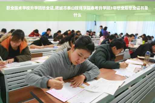 职业技术学校升学班毕业证,肥城市泰山技师学院春考升学班3年毕业后毕业证书是什么