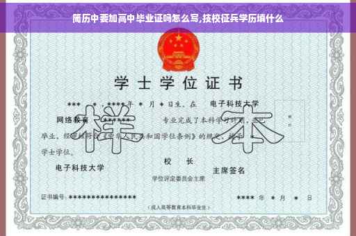 简历中要加高中毕业证吗怎么写,技校征兵学历填什么