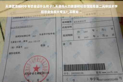 天津武清杨村中专毕业证什么样子?,天津市人力资源和社会保障局第二高级技术学校毕业生是大专么?_百度知 ...