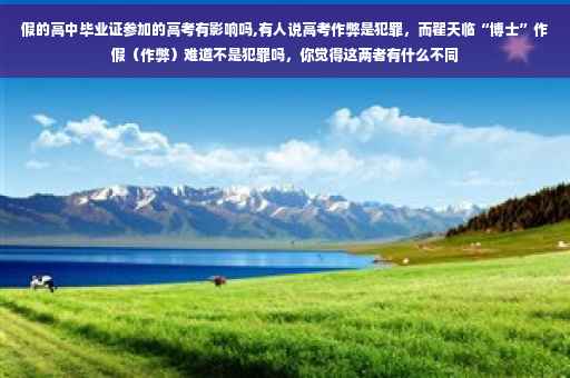 假的高中毕业证参加的高考有影响吗,有人说高考作弊是犯罪，而翟天临“博士”作假（作弊）难道不是犯罪吗，你觉得这两者有什么不同