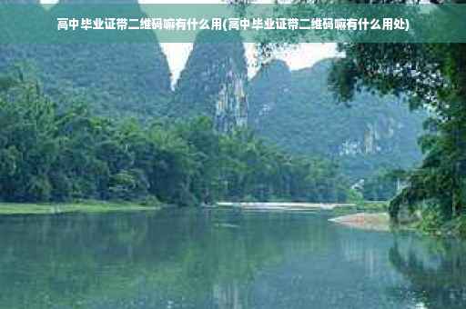 高中毕业证带二维码嘛有什么用(高中毕业证带二维码嘛有什么用处)