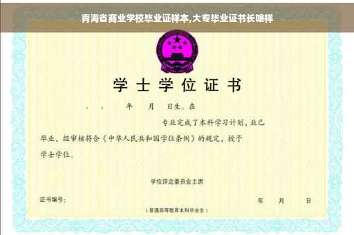 青海省商业学校毕业证样本,大专毕业证书长啥样