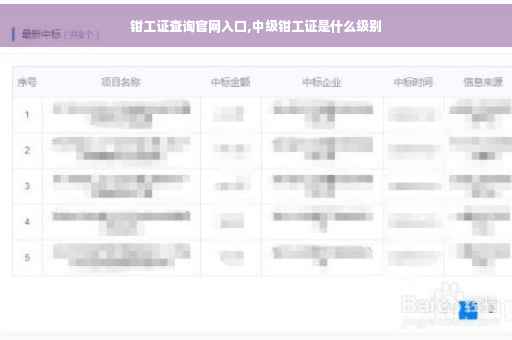 钳工证查询官网入口,中级钳工证是什么级别