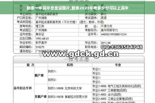 新余一中高中毕业证图片,新余2023中考多少分可以上高中