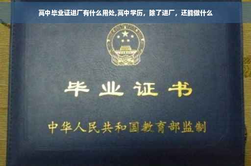 高中毕业证进厂有什么用处,高中学历，除了进厂，还能做什么