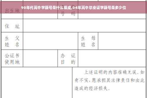 90年代高中学籍号是什么组成,04年高中毕业证学籍号是多少位