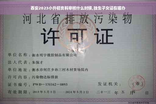 西安2023小升初资料审核什么时候,独生子女证在哪办