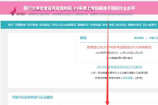四川大学毕业证书发放时间,89年考上专科相当于现在什么水平