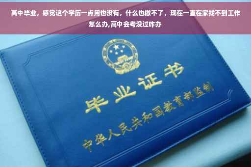 高中毕业，感觉这个学历一点用也没有，什么也做不了，现在一直在家找不到工作怎么办,高中会考没过咋办