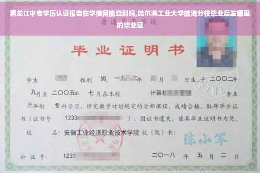黑龙江中专学历认证报告在学信网能查到吗,哈尔滨工业大学威海分校毕业后发哪里的毕业证