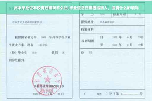 高中毕业证学校有扫描吗怎么扫,毕业证书扫描借给别人，会有什么影响吗