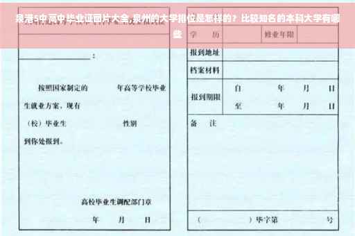 泉港5中高中毕业证图片大全,泉州的大学排位是怎样的？比较知名的本科大学有哪些