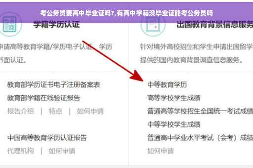 考公务员要高中毕业证吗?,有高中学籍没毕业证能考公务员吗