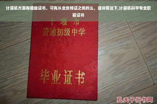 计算机方面有哪些证书，可有从业资格证之类的么，请详细说下,计算机科学专业职称证书