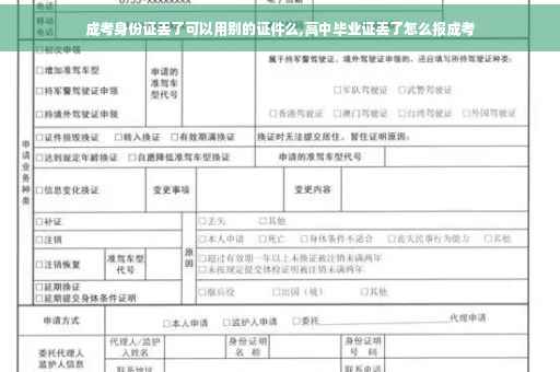 成考身份证丢了可以用别的证件么,高中毕业证丢了怎么报成考