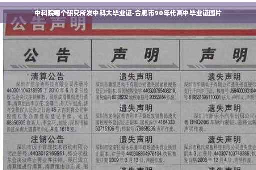 中科院哪个研究所发中科大毕业证-合肥市90年代高中毕业证图片