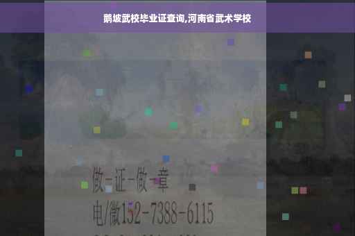 鹅坡武校毕业证查询,河南省武术学校