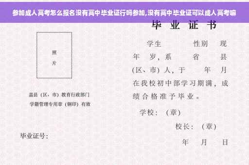 参加成人高考怎么报名没有高中毕业证行吗参加,没有高中毕业证可以成人高考嘛