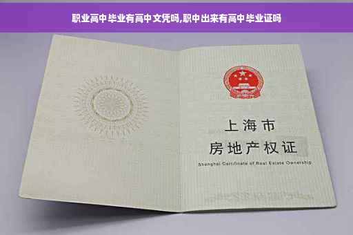 职业高中毕业有高中文凭吗,职中出来有高中毕业证吗