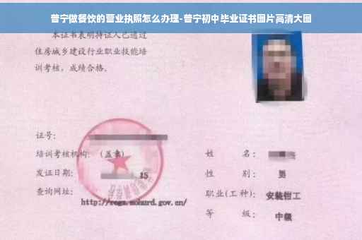 普宁做餐饮的营业执照怎么办理-普宁初中毕业证书图片高清大图 普宁做餐饮的营业执照怎么办理-普宁初中毕业证书图片高清大图