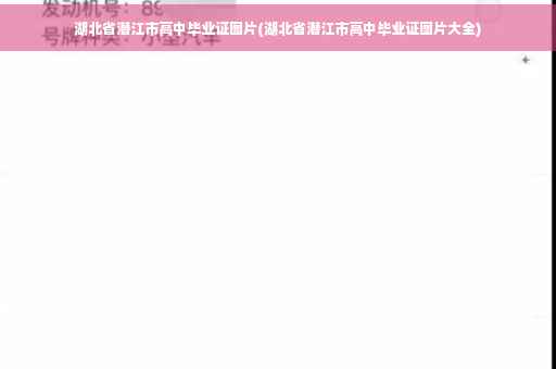 湖北省潜江市高中毕业证图片(湖北省潜江市高中毕业证图片大全)