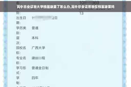 高中毕业证放大学档案袋里了怎么办,高中毕业证用放在档案袋里吗