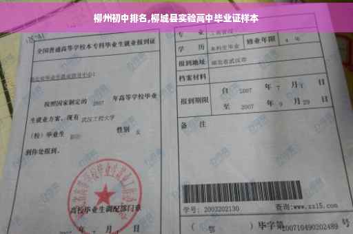 柳州初中排名,柳城县实验高中毕业证样本