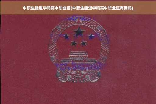 中职生能退学吗高中毕业证(中职生能退学吗高中毕业证有用吗)