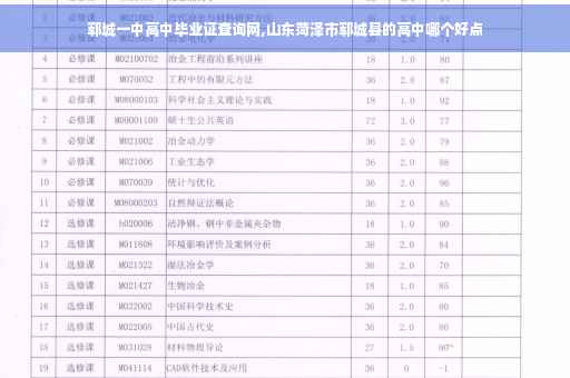 郓城一中高中毕业证查询网,山东菏泽市郓城县的高中哪个好点