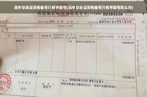 高中毕业证没有编号只有学籍号(高中毕业证没有编号只有学籍号怎么办)