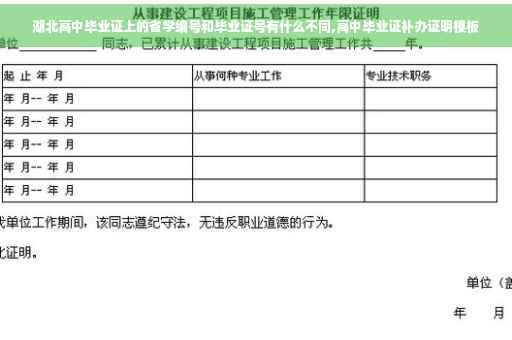 湖北高中毕业证上的省学编号和毕业证号有什么不同,高中毕业证补办证明模板