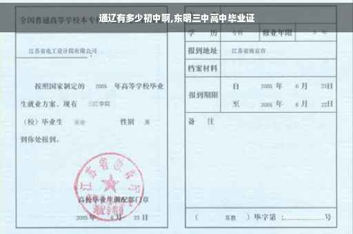 通辽有多少初中啊,东明三中高中毕业证