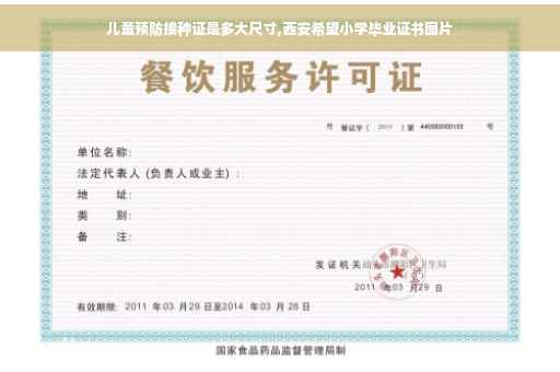 儿童预防接种证是多大尺寸,西安希望小学毕业证书图片