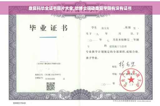 康复科毕业证书图片大全,毕博士运动康复学院有没有证书