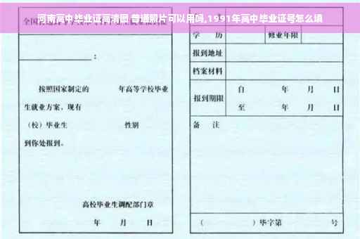 河南高中毕业证高清图 普通照片可以用吗,1991年高中毕业证号怎么填