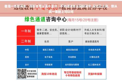 我是一名职高生，现在我想回高中读书，不知道该怎么回到高中,高三已上完，想从高一重新上可以吗