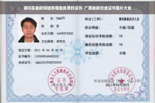 请问在金融领域有哪些资质的证书-广西金融毕业证书图片大全