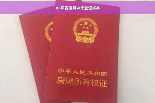 05年安微高中毕业证样本