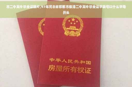 市二中高中毕业证图片,97年河北省邯郸市临漳二中高中毕业证学籍号以什么字母开头