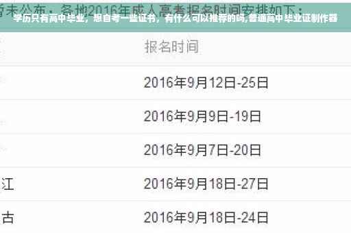 学历只有高中毕业，想自考一些证书，有什么可以推荐的吗,普通高中毕业证制作器