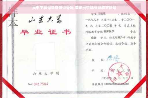高中学籍号是身份证号吗,普通高中毕业证和学籍号